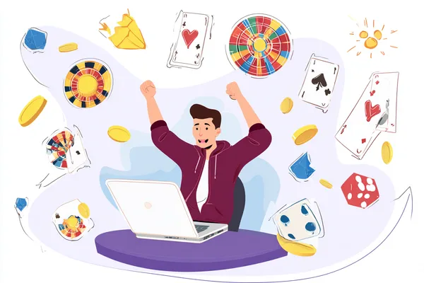 A person using their device against a moody casino-themed background, illustrating the smooth re-entry process at 67777.